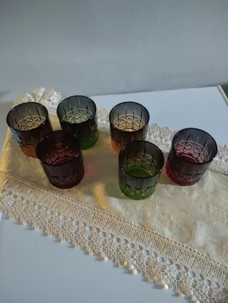 Set 6 Bicchieri Vetro Colorati