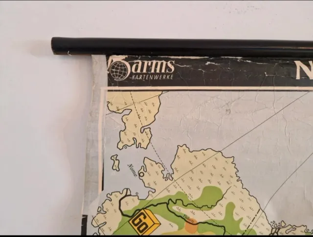 Mapa mural escolar antiguo Norteamérica