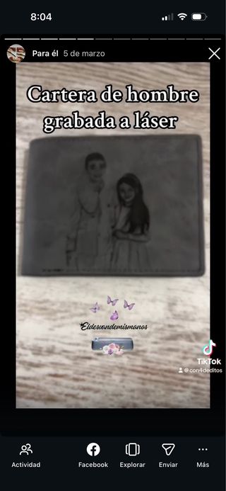 Cartera hombre personalizada grabado láser