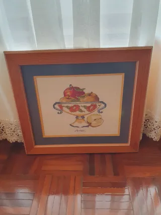 Cuadro de cocina con marco de madera