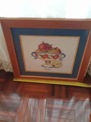 Cuadro de cocina con marco de madera