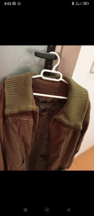 Abrigo marrón y verde mujer