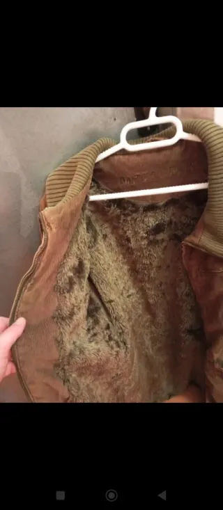 Abrigo marrón y verde mujer