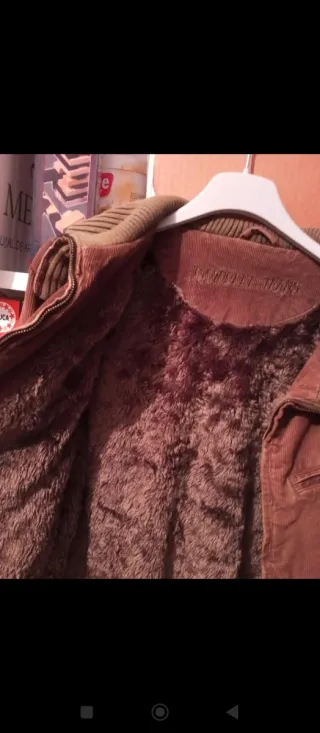 Abrigo marrón y verde mujer