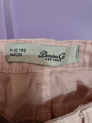 Vaqueros niña rosa rotos talla 10