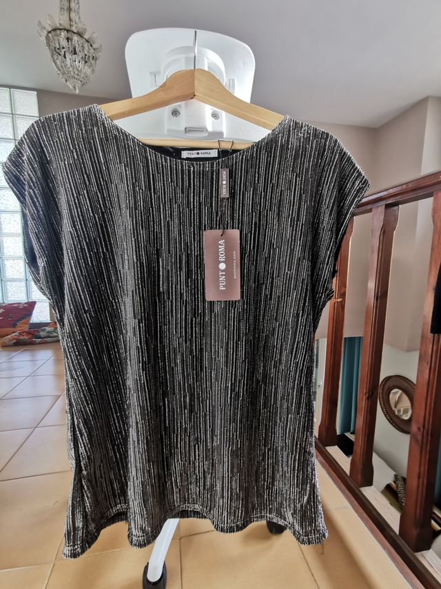 Camiseta fiesta Punt Roma plateada talla M