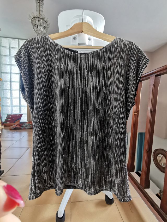 Camiseta fiesta Punt Roma plateada talla M