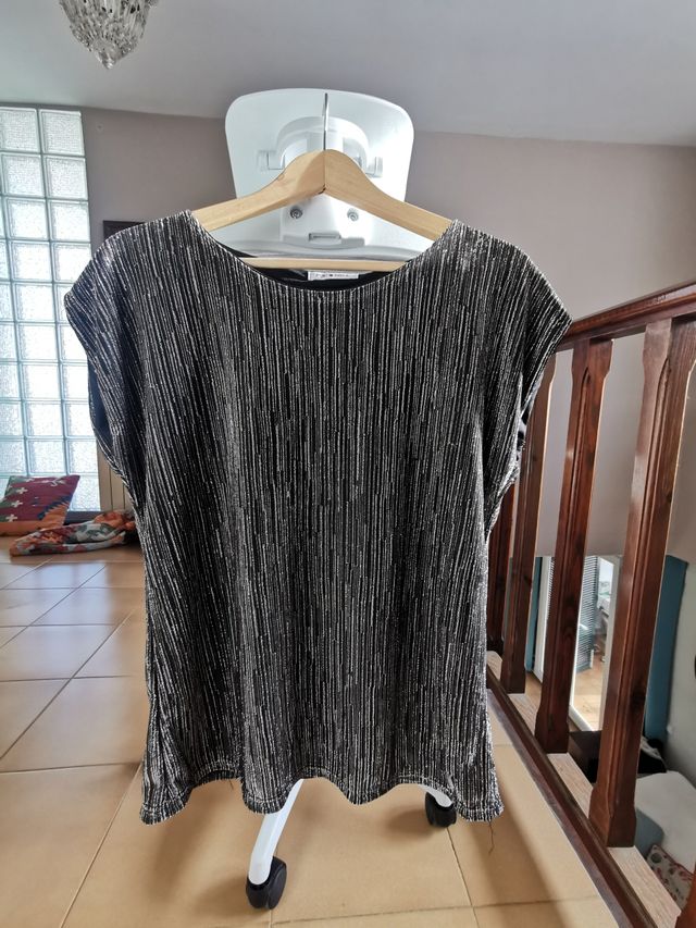 Camiseta fiesta Punt Roma plateada talla M