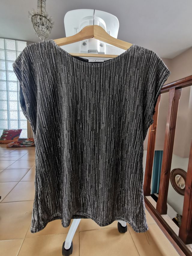 Camiseta fiesta Punt Roma plateada talla M