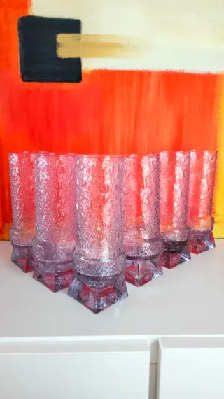 6 bicchieri Alessandrite anni 70 vintage