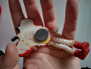 Calamita coccinella con gambe