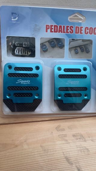 Pedales de coche aluminio azul