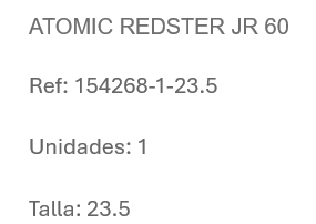 Botas de esquí Atomic Redster Jr 60 Talla 23.5