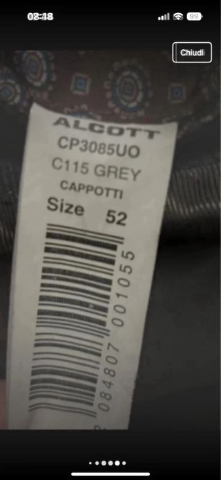 Cappotto Uomo Alcott Grigio Scuro Tg.52