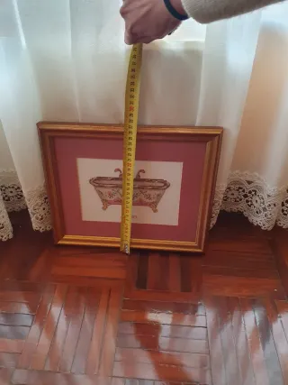 Cuadro de bañera bordado