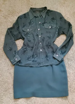 Conjunto blusa y falda estampado floral