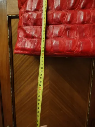 Bolso Piel Rojo Italiano Auténtico