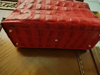 Bolso Piel Rojo Italiano Auténtico