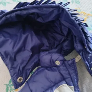 Tuta imbottita neonata viola con cuore, mesi tre