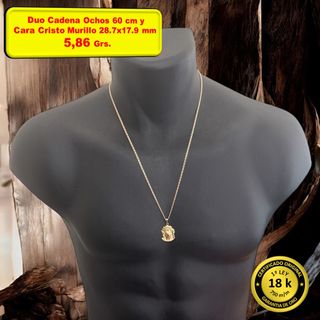 Conjunto Cruz y Cadena Oro 18k