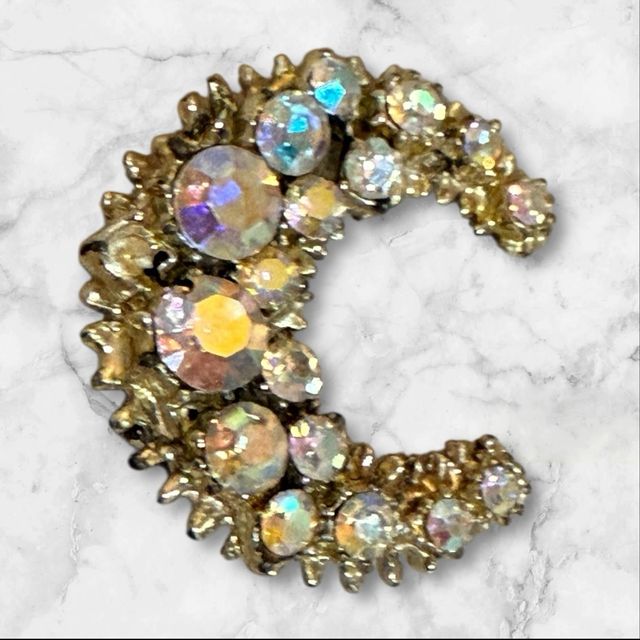 Broche vintage dorado y plateado. Pieza única