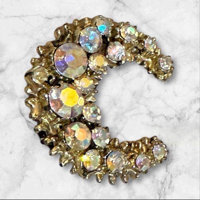 Broche vintage dorado y plateado. Pieza única