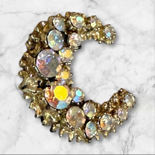 Broche vintage dorado y plateado. Pieza única