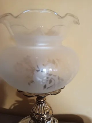 Lámpara vintage metal y cristal