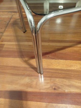 Mesa de centro vintage cristal y metal Soto Leon