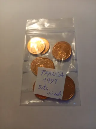 10 Monedas 5 Céntimos Francia 1999