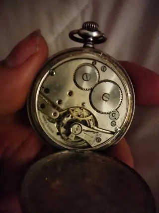 Reloj de bolsillo plata tren