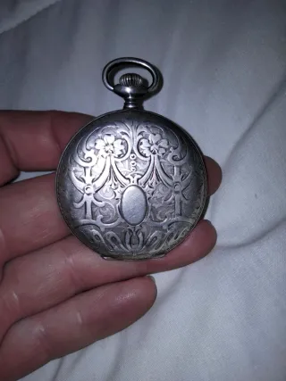 Reloj de bolsillo plata tren