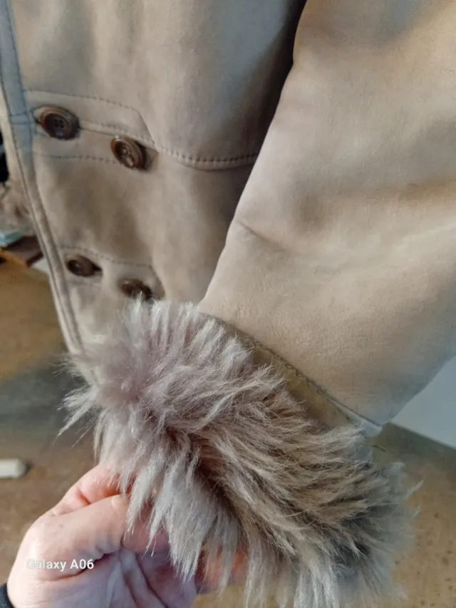 Montone donna vintage beige/marrone