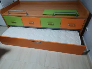 Cama nido con cajones y barreras 190x90