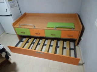 Cama nido con cajones y barreras 190x90