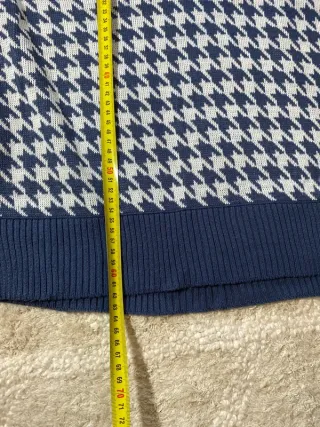 Chaleco Vintage Houndstooth Azul y Blanco