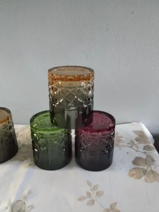 Set 6 Bicchieri Vetro Colorati