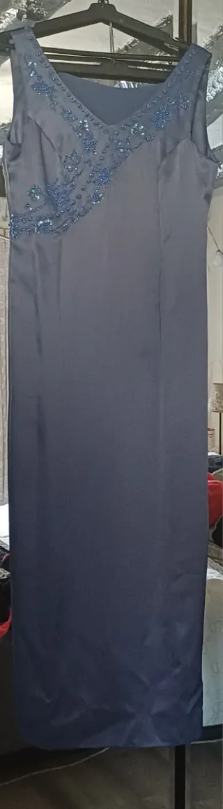 Vestido rosa y morado con estampado