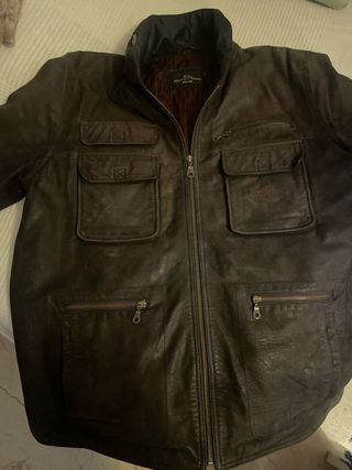 Chaquetón de piel marrón