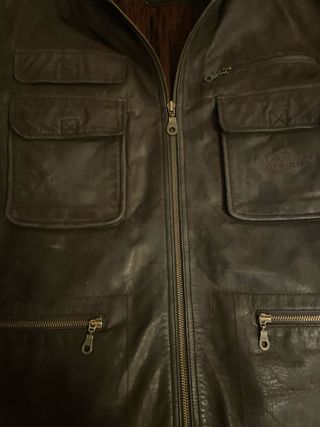 Chaquetón de piel marrón