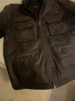 Chaquetón de piel marrón
