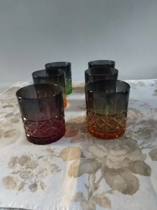 Set 6 Bicchieri Vetro Colorati