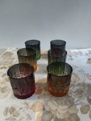 Set 6 Bicchieri Vetro Colorati