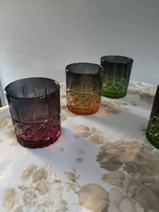 Set 6 Bicchieri Vetro Colorati