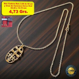 Conjunto Cadena y Cruz Oro 18 Kilates