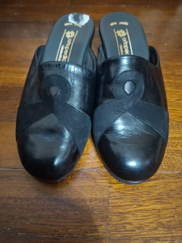 Ciabatte Ortopediche Donna Vera Pelle Nere