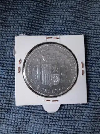 Moneda 5 Pesetas Plata 1870 República