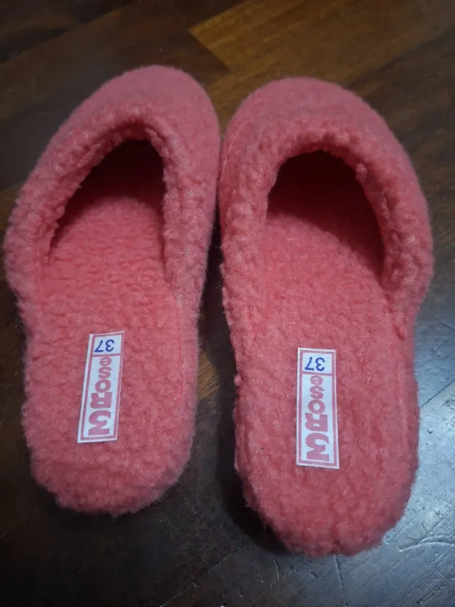 Pantofole lana rosa taglia 37