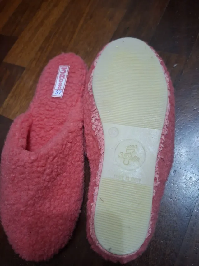 Pantofole lana rosa taglia 37