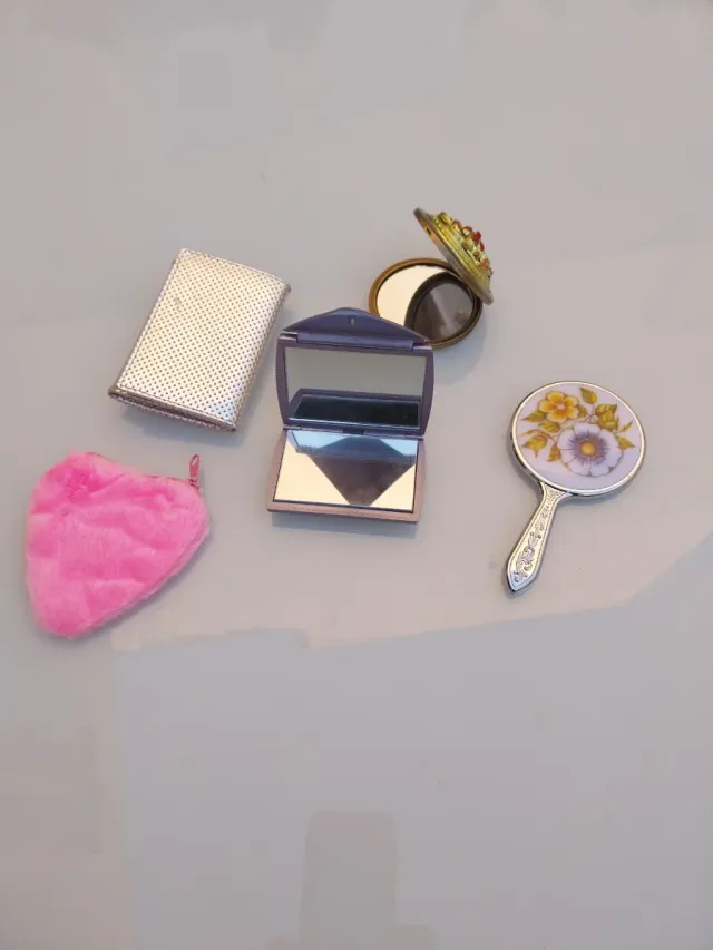 Set di 5 specchi Gioia e Cuore Rosa